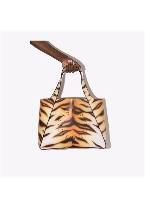 Borsa tote con stampa tigre Stella Logo arancione e marrone STELLA MC CARTNEY | 502793-W700429002